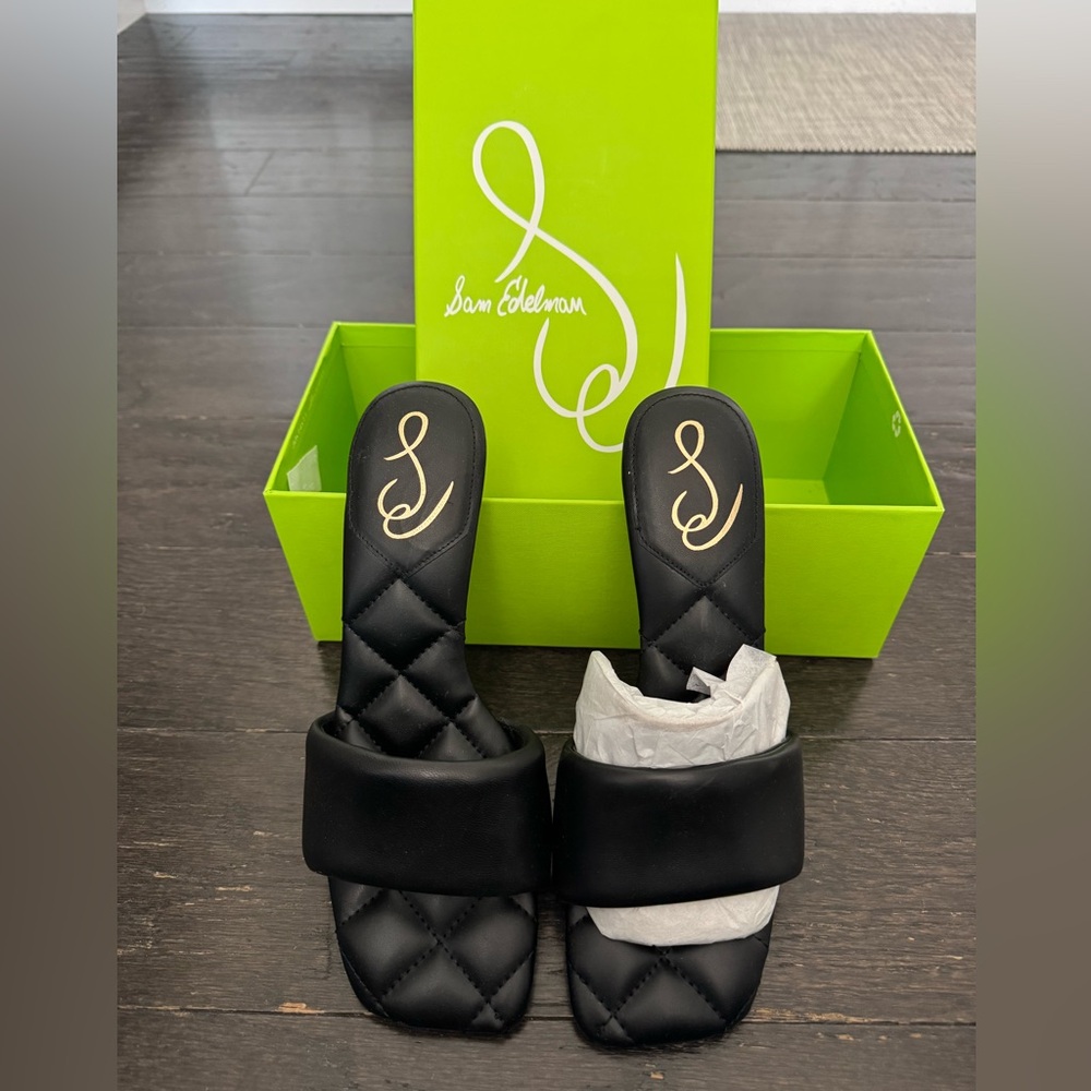 Sam Edelman Black Quilted Women's Slides
